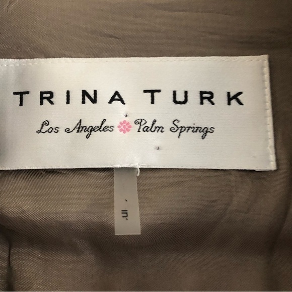 Trina Turk Jacket Military Inspired Tan Khaki Size Small - Picture 2 of 10
